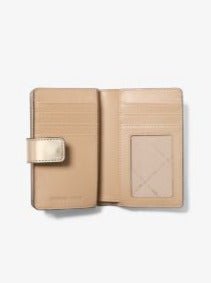 Michael Kors Jet Set Medium Metallic Logo Wallet – Vanilla - Image 2