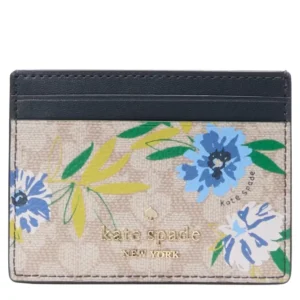 Kate Spade Spade Flower Floral Small Slim Card Holder in Blazer Blue