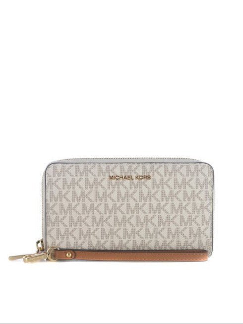 Michael Kors Jet Set Signature Logo Smartphone Wristlet – Vanilla
