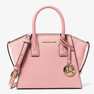 Michael Kors Avril Extra-Small Leather and Suede Satchel Powder Blush