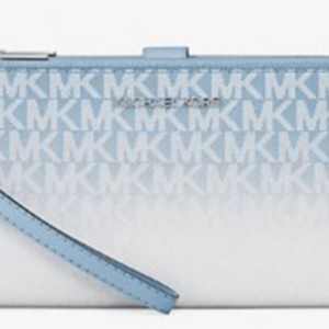 Michael Kors Jet Set Travel Large Signature Double Zip Wristlet