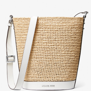 Michael Kors Townsend Medium Straw Bucket Messenger