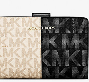 Michael Kors Jet Set Medium Two-Tone Logo Wallet