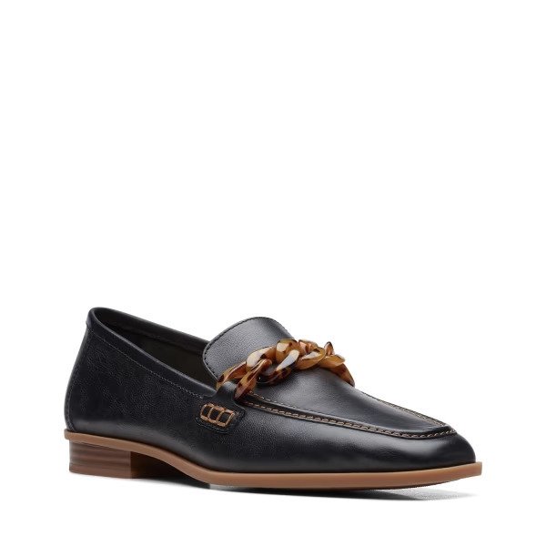 Clarks Sarafyna Iris Black Leather - Size: UK6, fit D - Image 5