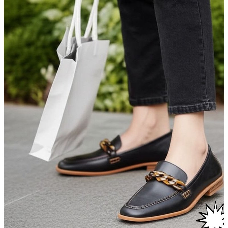Clarks Sarafyna Iris Black Leather - Size: UK6, fit D - Image 3