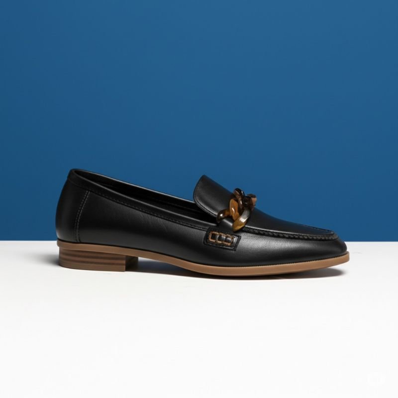 Clarks Sarafyna Iris Black Leather - Size: UK6, fit D