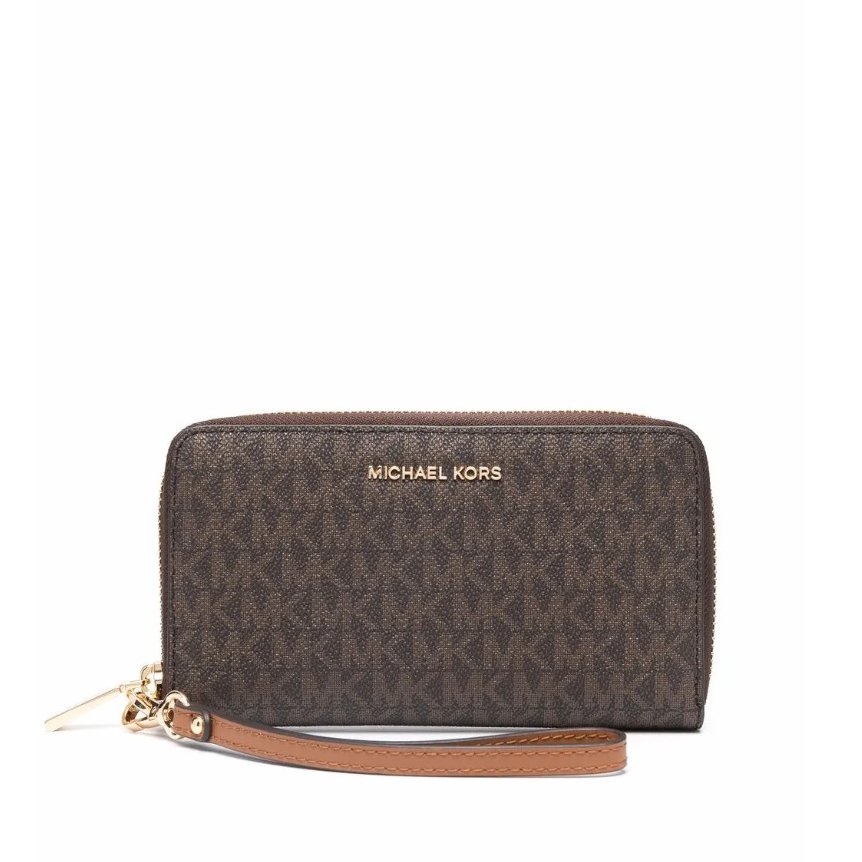 Michael Kors Jet Set Signature Logo Smartphone Wristlet – Brown