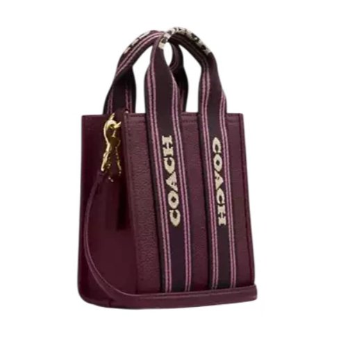 Coach Smith Mini Tote Bag in dark wine/black multi/denim gold multi