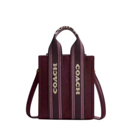 Coach Smith Mini Tote Bag in dark wine/black multi/denim gold multi - Image 2