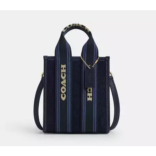 Coach Smith Mini Tote Bag in dark wine/black multi/denim gold multi - Image 8