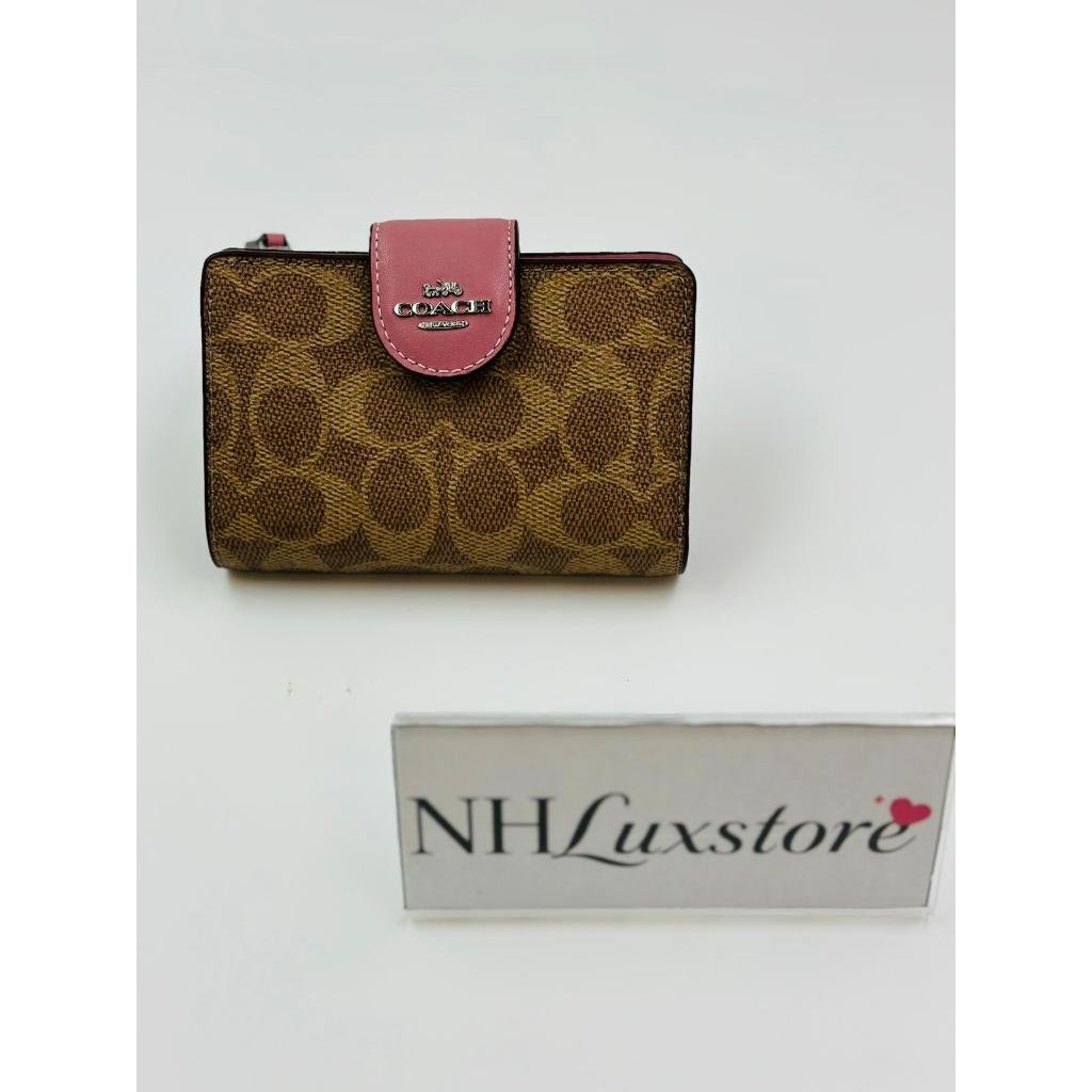 Coach Medium Corner Zip Wallet In Signature Canvas
