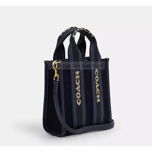 Coach Smith Mini Tote Bag in dark wine/black multi/denim gold multi - Image 7