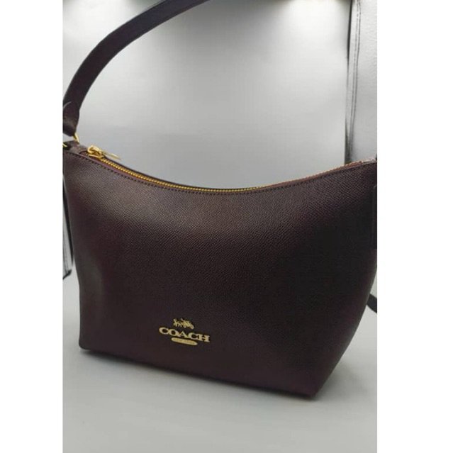 Coach Zip Top Shoulder Bag in Merlot - Image 3