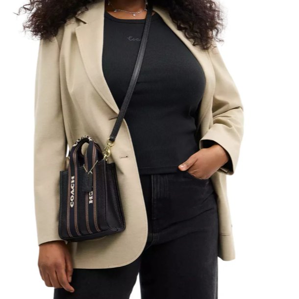 Coach Smith Mini Tote Bag in dark wine/black multi/denim gold multi - Image 3